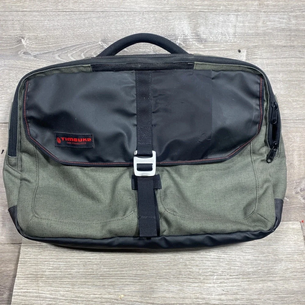 Timbuk2 Laptop Bag 20 Inch Green Soft Case Mens Briefcase‎ Padded Compartment